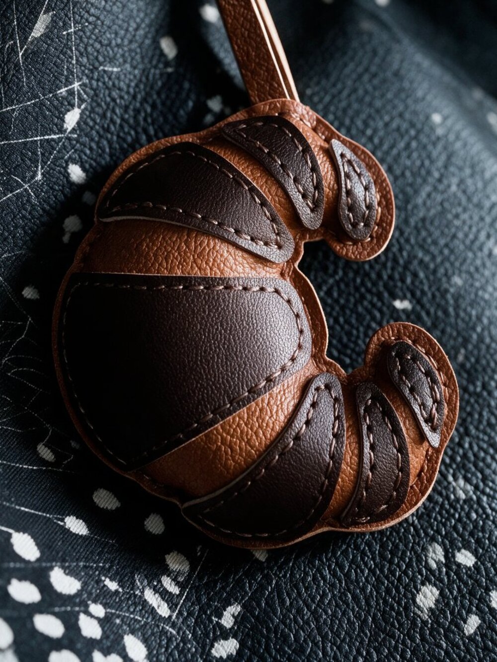 Croissant Bag Charm - CHOCOLATE BROWN